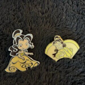 Disney Trading Pins Belle Beauty and the Beast Lot - Cutie & Princess Fan Puzzle